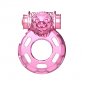 Розовое эрекционное кольцо с вибрацией Pink Bear - Baile - в Люберцах купить с доставкой
