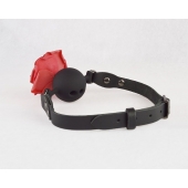 Черный кляп-шар с розой - Sitabella - купить с доставкой в Люберцах