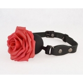 Черный кляп-шар с розой - Sitabella - купить с доставкой в Люберцах