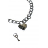 Серебристый ошейник Embrace с ключиком - Lola Games - купить с доставкой в Люберцах