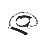 Черный ошейник Sin с поводком - Lola Games - купить с доставкой в Люберцах