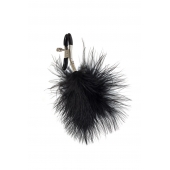 Зажимы на соски с черным пухом Euphoric - Lola Games - купить с доставкой в Люберцах