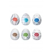 Набор из 6 мастурбаторов Tenga EGG Easy Beat с различным рельефом - Tenga - в Люберцах купить с доставкой