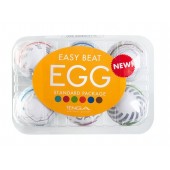 Набор из 6 мастурбаторов Tenga EGG Easy Beat с различным рельефом - Tenga - в Люберцах купить с доставкой