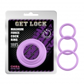 Набор из 3 сиреневых эрекционных колец Magnum Force Cock Ring - Chisa - в Люберцах купить с доставкой