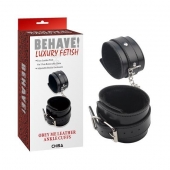 Черные оковы на ноги Obey Me Leather Ankle Cuffs - Chisa - купить с доставкой в Люберцах