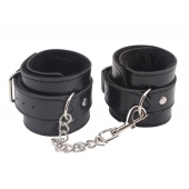 Черные оковы на ноги Obey Me Leather Ankle Cuffs - Chisa - купить с доставкой в Люберцах