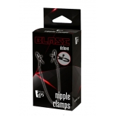 Черные зажимы на соски на цепочке BLAZE DELUXE NIPPLE CLAMPS - Dream Toys - купить с доставкой в Люберцах