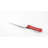 Красно-белая двустороння шлепалка из натуральной кожи и меха - 35 см. - БДСМ Арсенал - купить с доставкой в Люберцах