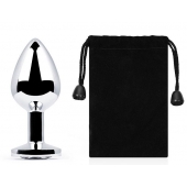 Серебристая анальная пробка с прозрачным стразом - 7,2 см. - Anal Jewelry Plug - купить с доставкой в Люберцах