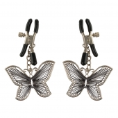 Зажимы на соски с бабочками Butterfly Nipple Clamps - Pipedream - купить с доставкой в Люберцах