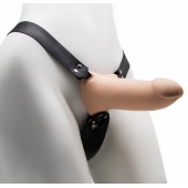 Пустотелый реалистичный фаллопротез на ремешках с заклепками - 17 см. - LOVETOY (А-Полимер) - купить с доставкой в Люберцах