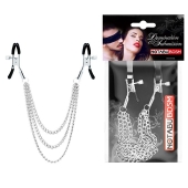 Оригинальные зажимы на соски с тройной цепочкой - Notabu - купить с доставкой в Люберцах