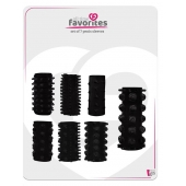 Набор из 7 черных насадок PENIS SLEEVES SET - Dream Toys - в Люберцах купить с доставкой