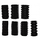Набор из 7 черных насадок PENIS SLEEVES SET - Dream Toys - в Люберцах купить с доставкой