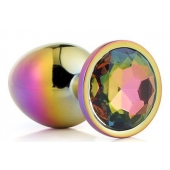 Голографическая анальная втулка с радужным кристаллом - 7,1 см. - Dream Toys - купить с доставкой в Люберцах