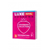 Презервативы с ароматом клубники LUXE Royal Strawberry Collection - 3 шт. - Luxe - купить с доставкой в Люберцах