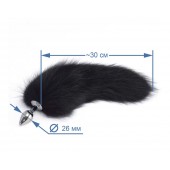 Хромированная анальная пробка с пушистым хвостиком - Sitabella - купить с доставкой в Люберцах