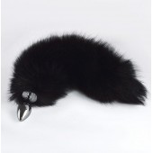 Хромированная анальная пробка с пушистым хвостиком - Sitabella - купить с доставкой в Люберцах