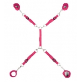 Ярко-розовый набор фиксаций на кровати Classic Bed Spreader - Lux Fetish - купить с доставкой в Люберцах