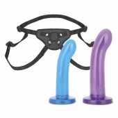 Страпон унисекс Beginners Strap-On с 2 насадками - 15 и 13 см. - Lux Fetish - купить с доставкой в Люберцах