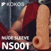 Телесная открытая насадка-реалистик с подхватом мошонки Nude Sleeve S - 10 см. - KOKOS - в Люберцах купить с доставкой