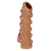 Телесная насадка с бугорками и открытой головкой Nude Sleeve S - 10 см. - KOKOS - в Люберцах купить с доставкой