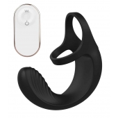 Черный анальный стимулятор с эрекционными кольцами Remote Couple Teaser - Dream Toys - в Люберцах купить с доставкой