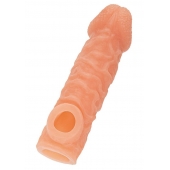 Телесная закрытая насадка с шершавой головкой Cock Sleeve Size M - 15,6 см. - KOKOS - в Люберцах купить с доставкой