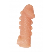 Телесная закрытая насадка с шишечками Cock Sleeve Size M - 15,6 см. - KOKOS - в Люберцах купить с доставкой