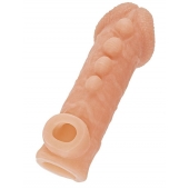 Телесная закрытая насадка с шишечками Cock Sleeve Size L - 17,6 см. - KOKOS - в Люберцах купить с доставкой