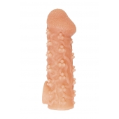 Телесная закрытая насадка с пучками шишечек Cock Sleeve Size M - 15,6 см. - KOKOS - в Люберцах купить с доставкой