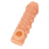 Телесная закрытая насадка с пучками шишечек Cock Sleeve Size M - 15,6 см. - KOKOS - в Люберцах купить с доставкой