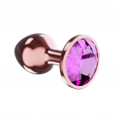 Пробка цвета розового золота с лиловым кристаллом Diamond Quartz Shine L - 8,3 см. - Lola Games - купить с доставкой в Люберцах