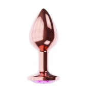 Пробка цвета розового золота с лиловым кристаллом Diamond Quartz Shine L - 8,3 см. - Lola Games - купить с доставкой в Люберцах