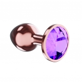 Пробка цвета розового золота с фиолетовым кристаллом Diamond Amethyst Shine L - 8,3 см. - Lola Games - купить с доставкой в Люберцах