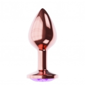 Пробка цвета розового золота с фиолетовым кристаллом Diamond Amethyst Shine L - 8,3 см. - Lola Games - купить с доставкой в Люберцах
