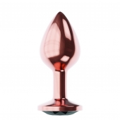 Пробка цвета розового золота с черным кристаллом Diamond Jet Shine L - 8,3 см. - Lola Games - купить с доставкой в Люберцах