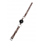 Черный кляп-шар на леопардовых ремешках Anonymo - ToyFa - купить с доставкой в Люберцах