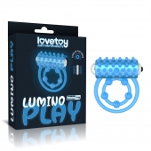 Голубое, светящееся в темноте виброкольцо Lumino Play Vibrating Penis Ring - Lovetoy - в Люберцах купить с доставкой