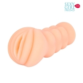 Телесный мастурбатор-вагина с комплектом эрекционных колец - Bior toys - в Люберцах купить с доставкой