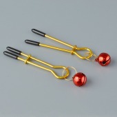 Золотистые зажимы с колокольчиками Gold - Sitabella - купить с доставкой в Люберцах