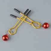 Золотистые зажимы с колокольчиками Gold - Sitabella - купить с доставкой в Люберцах