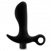 Черный анальный вибратор Silicone Vibrating Prostate Massager 01 - 10,8 см. - Blush Novelties - в Люберцах купить с доставкой
