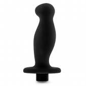 Черный анальный вибромассажёр Silicone Vibrating Prostate Massager 02 - 10,8 см. - Blush Novelties - в Люберцах купить с доставкой