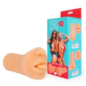 Телесный мастурбатор-ротик с высунутым язычком - Bior toys - в Люберцах купить с доставкой