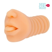 Телесный мастурбатор-ротик с высунутым язычком - Bior toys - в Люберцах купить с доставкой