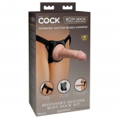 Страпон с телесной насадкой на присоске Beginner s Silicone Body Dock Kit - 14 см. - Pipedream - купить с доставкой в Люберцах