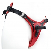 Красно-черный женский пояс с 2 способами крепления насадок - LOVETOY (А-Полимер) - купить с доставкой в Люберцах