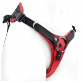 Красно-черный женский пояс с 2 способами крепления насадок - LOVETOY (А-Полимер) - купить с доставкой в Люберцах